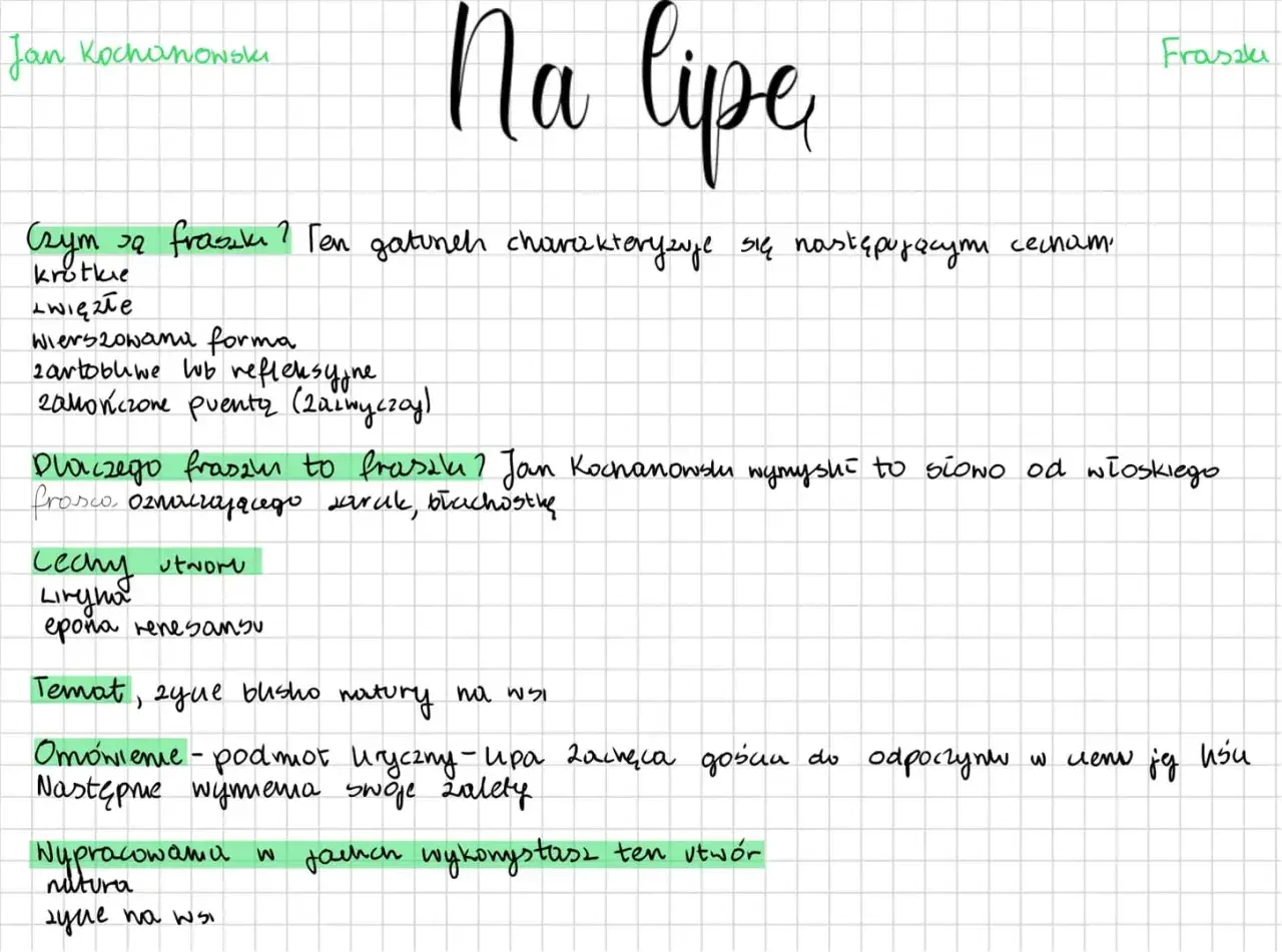 Na lipę wiersz - głębia znaczeń i analiza utworu Kochanowskiego